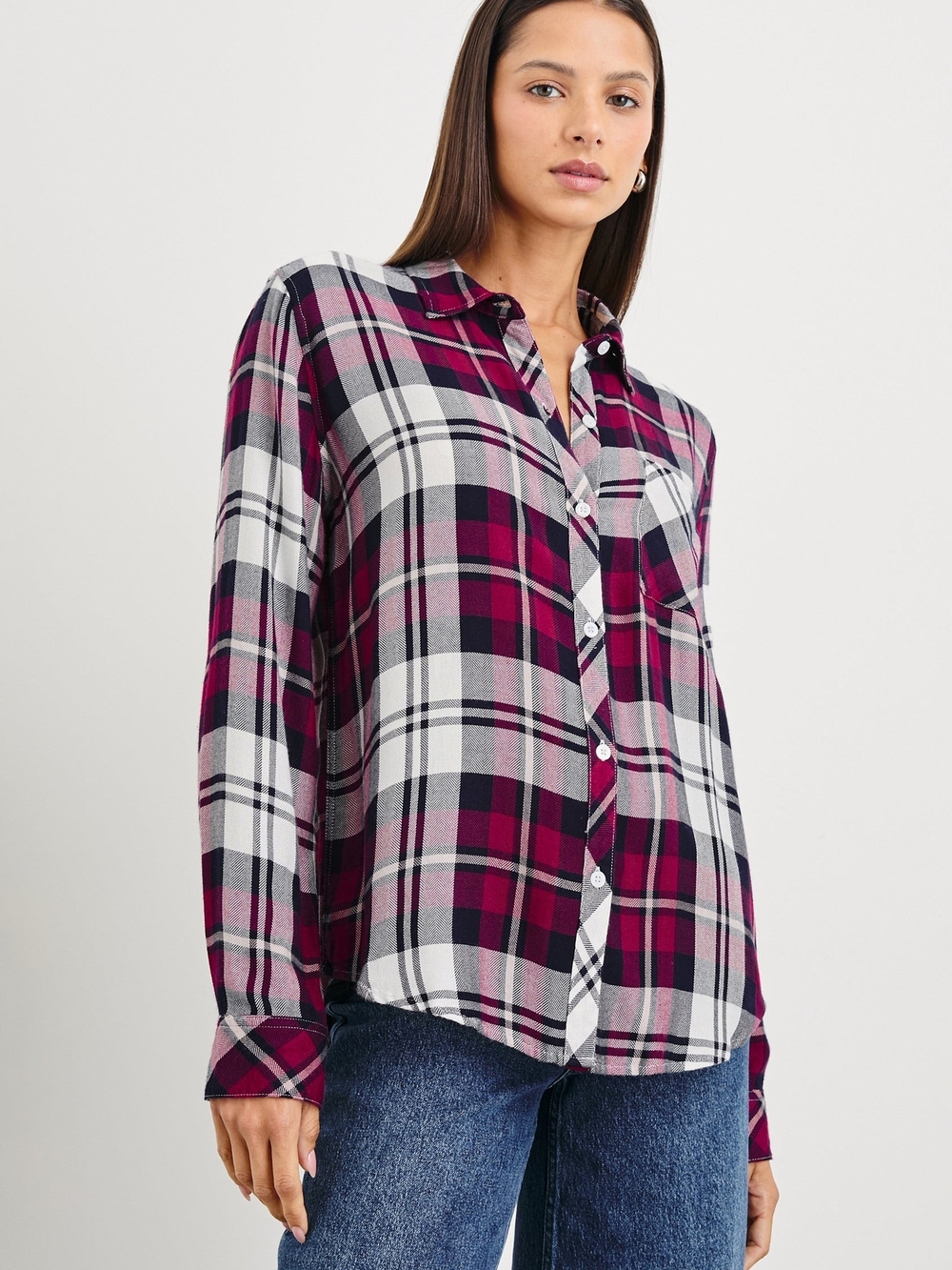 Rails Hunter shirt Lychee Navy White Size XS